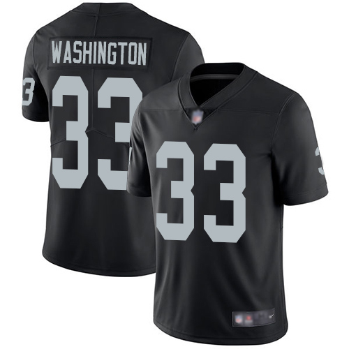 Men Oakland Raiders Limited Black DeAndre Washington Home Jersey NFL Football 33 Vapor Jersey